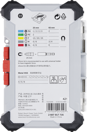 Bosch20 件鑽頭和 HSS 鑽頭套裝.